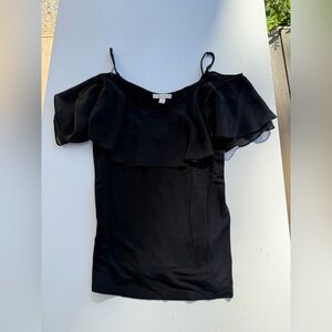 Ella Moss Black Ruffle Sleeve Blouse